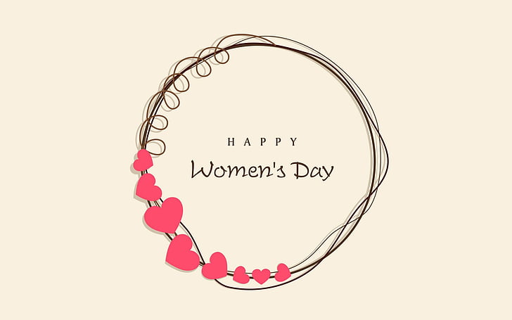 Holiday, Women's Day, Circle, Happy Women's Day, Heart, Minimalist, Statement, HD wallpaper
