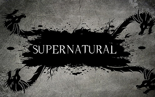 Supernatural Tv Series Logo, fond, lettres, dragon, Fond d'écran HD HD wallpaper