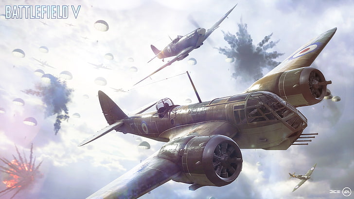 Battlefield V, Battlefield 5, Videospiele, Weltkrieg, Armee, Luftwaffe, Bristol Blenheim, HD-Hintergrundbild
