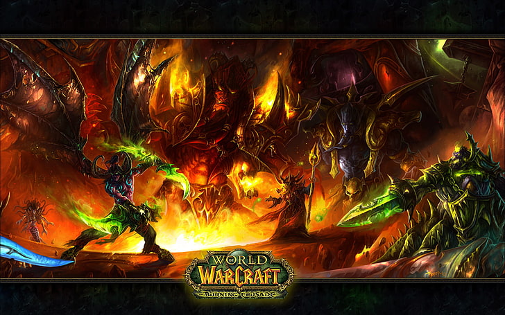 World WarCraft цифровые обои, World of Warcraft, видеоигры, демон, волшебник, фэнтези-арт, Warcraft, HD обои