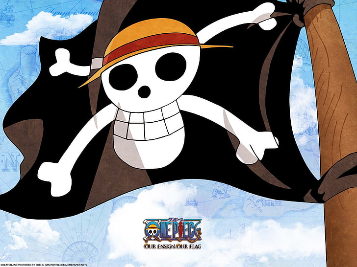 Straw Hat Pirates flag from One Piece, Anime, One Piece, Flag, Straw Hat, HD wallpaper