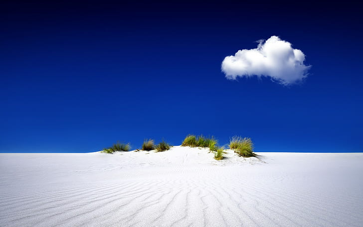 natur, sand, himmel, blå, sanddyner, moln, HD tapet