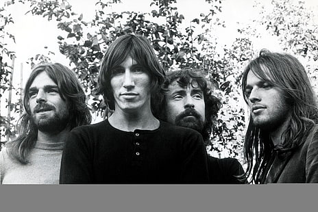 мужское лицо, фото в градациях серого, Pink Floyd, рок-группа, Syd Barrett, Роджер Уотерс, Дэвид Гилмор, Ричард Райт, BW, HD обои HD wallpaper