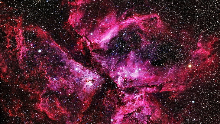 galaxy, pink, nebula, universe, astronomical object, space, sky, outer space, astronomy, star, HD wallpaper