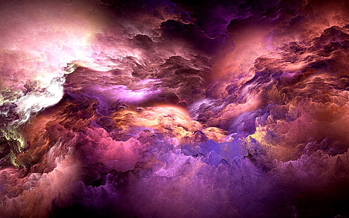Warna abstrak, tidak nyata, awan, Abstrak, Warna, Tidak nyata, Awan, Wallpaper HD HD wallpaper