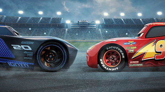Poster Saetta McQueen e Igniter, Cars 3, 4k, Saetta McQueen, poster, Sfondo HD HD wallpaper