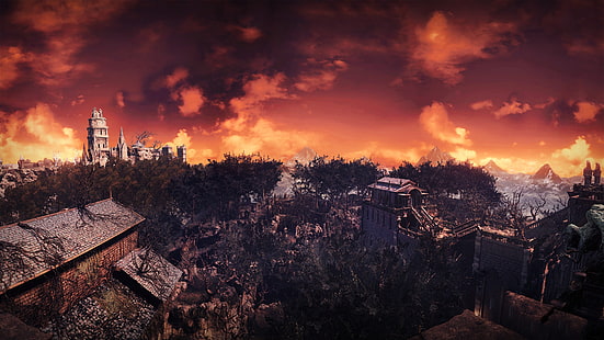 иллюстрация лесного пожара, Dark Souls, Dark Souls III, видеоигры, HD обои HD wallpaper