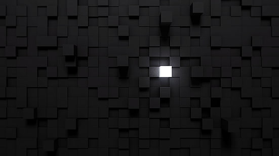 أضواء مكعب خلاط بساطتها أسود أبيض، خلفية HD HD wallpaper