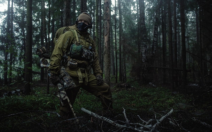 Military, Soldier, Forest, Russian special force, Spetsnaz, HD wallpaper