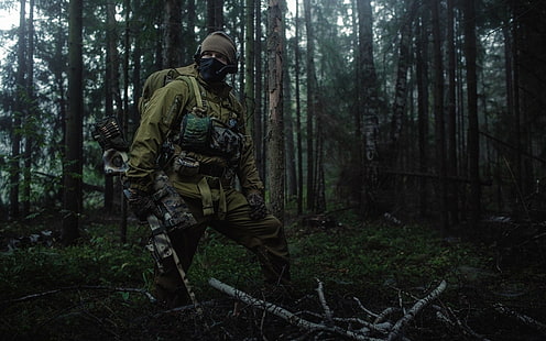 Military, Soldier, Forest, Russian special force, Spetsnaz, HD wallpaper HD wallpaper