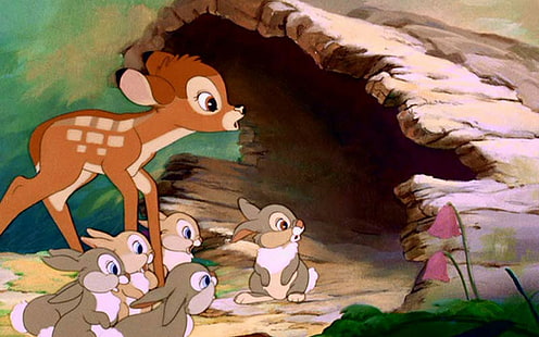 Bambi, Deer, Disney, Thumper, HD wallpaper HD wallpaper