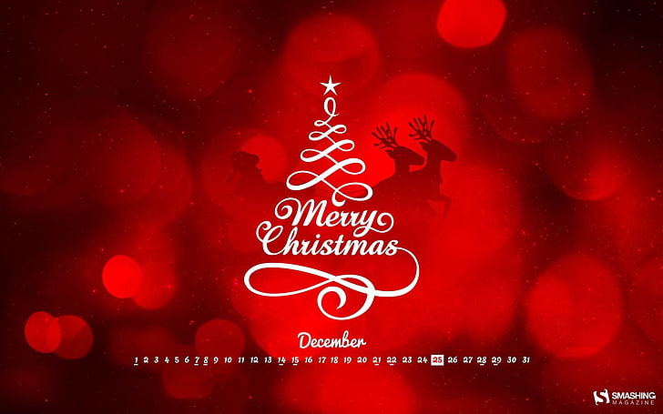 Kalender-Tapete Weihnachtsliebe-Dezember 2013, Illustration der frohen Weihnachten, HD-Hintergrundbild