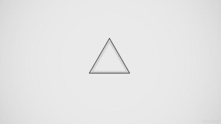 triangle illustration, minimalism, geometry, triangle, black, white, gray, HD wallpaper