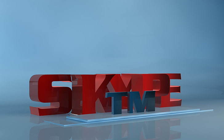 Skype TM logo, skype, logo, letters, 3d, HD wallpaper