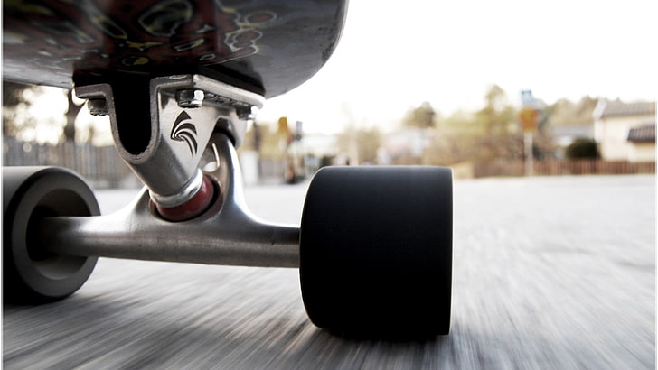 черные колеса скейтборда, скейтборд, простой фон, HD обои