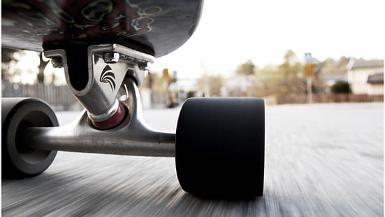 черные колеса скейтборда, скейтборд, простой фон, HD обои HD wallpaper