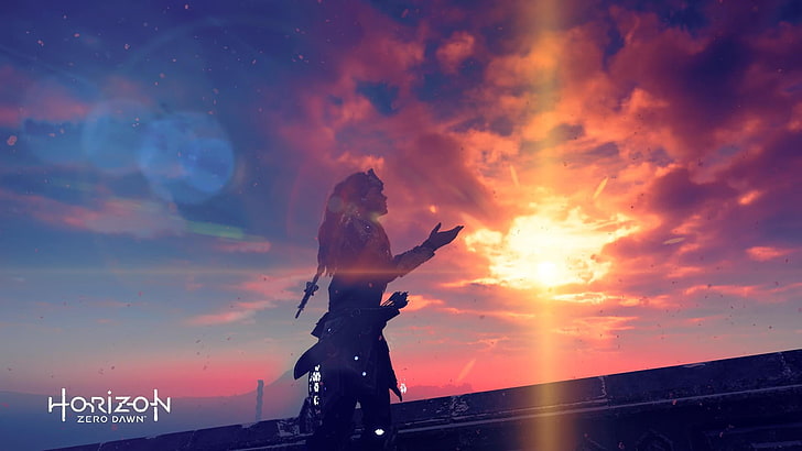 Horizon Zero Dawn digitales Hintergrundbild, Horizon: Zero Dawn, PlayStation 4, Videospiele, Aloy (Horizon: Zero Dawn), HD-Hintergrundbild