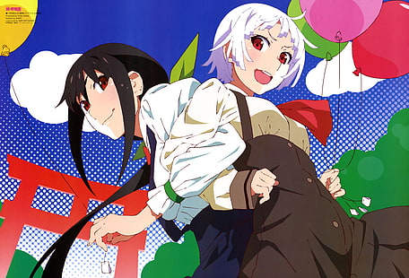 Anime, Monogatari (Seri), Gadis, Mayoi Hachikuji, Nadeko Medusa, Nadeko Sengoku, Owarimonogatari, Wallpaper HD HD wallpaper