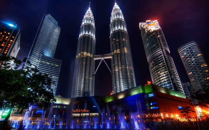 Torres Gemelas Petronas Par de edificios de oficinas de rascacielos en Kuala Lumpur Malasia 2560 × 1600 de ancho, Fondo de pantalla HD