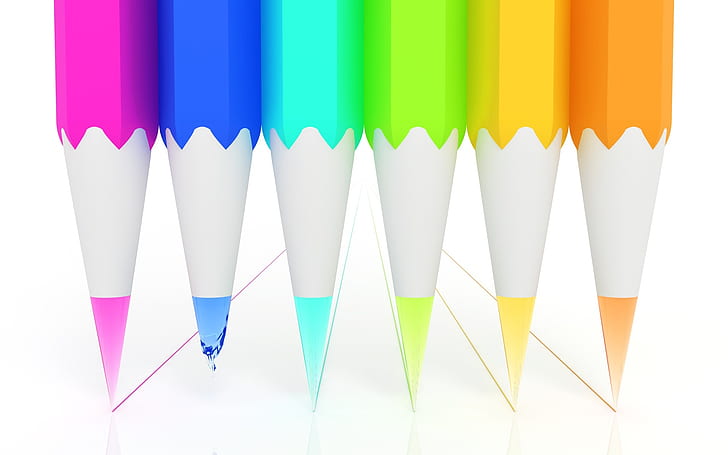 cgi rainbows pensil warna k3 studio Abstrak 3D dan CG HD Art, warna, cgi, pensil, Rainbows, k3 studio, chromatic, Wallpaper HD