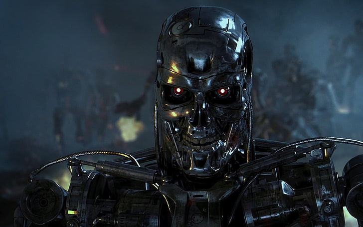 Robot Terminator, T-800, Terminator, science fiction, filmy, endoskeleton, Tapety HD