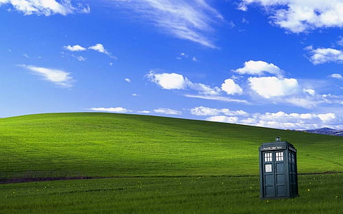 cabine téléphonique noire, Doctor Who, Fond d'écran HD HD wallpaper