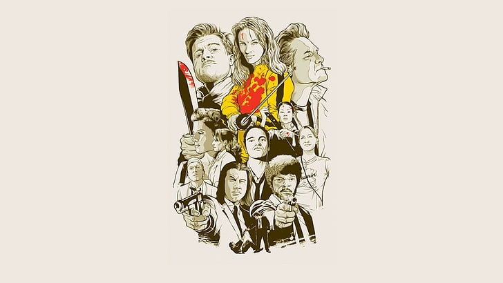 Плакат Kill Bill, филми, минимализъм, Куентин Тарантино, HD тапет