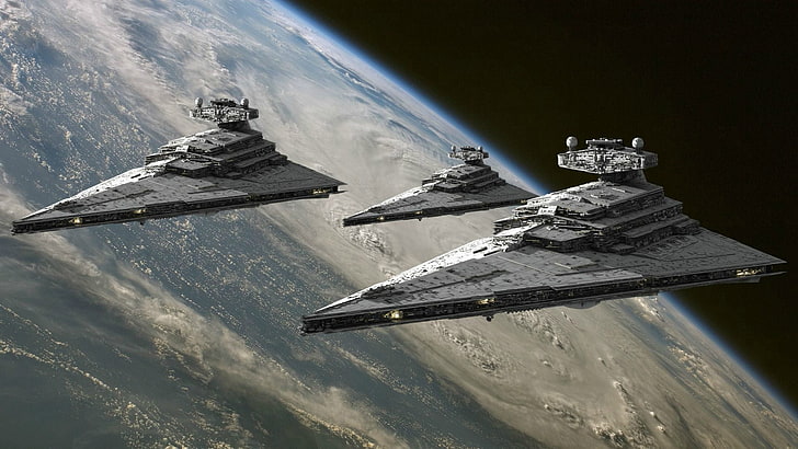beberapa kapal luar angkasa, Star Wars, fiksi ilmiah, Star Destroyer, Wallpaper HD