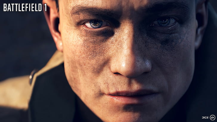 Battlefield 1, kości, gry na PC, EA DICE, EA, zbliżenie, twarz, oczy, Tapety HD