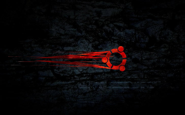 red logo icon, Linux, GNU, Ubuntu, HD wallpaper