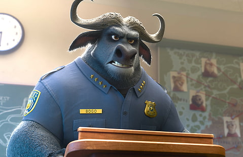 cartoon, buffalo bogo, Zootopia, Best Animation Movies of 2016, HD wallpaper HD wallpaper