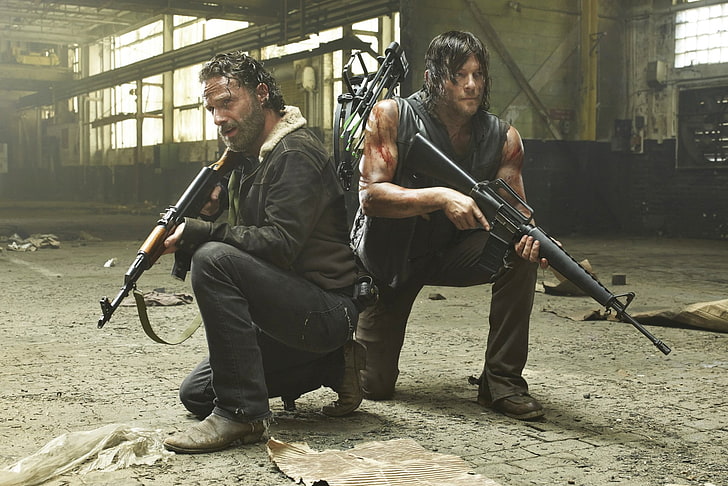 Rick and Daryl digital tapet, TV-show, The Walking Dead, Andrew Lincoln, Daryl Dixon, Normam Reedus, Rick Grimes, HD tapet