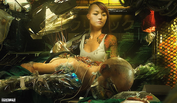 cyberpunk, tatouage, Fond d'écran HD