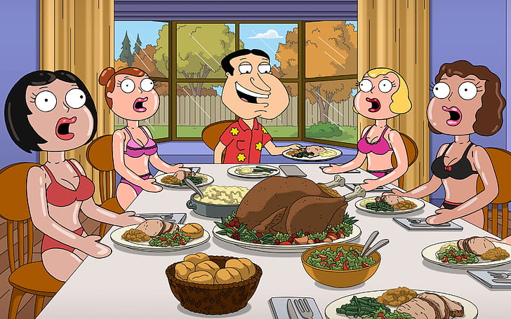 Family Guy, Glenn Quagmire, Thanksgiving, liburan, serial tv, Wallpaper HD