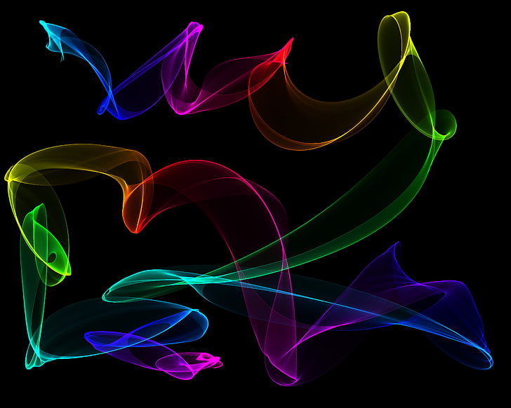 multicolored background, colors, abstract, neon, fractal, HD wallpaper