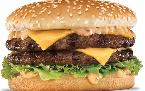 deux hamburger grillé au fromage, mur, nourriture, grillé, galette, fromage, burger, hamburger, bœuf, cheeseburger, viande, repas, laitue, tomate, déjeuner, oignon, malsain Manger, gourmet, sésame, pain, dîner, collation, légume, gros plan, pain, vitesse, Fond d'écran HD HD wallpaper