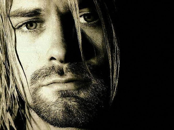 Männergesicht, Kurt Cobain, Sänger, Rock, Berühmtheit, HD-Hintergrundbild