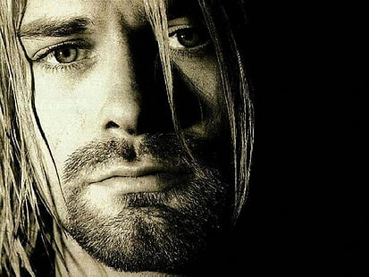 wajah pria, kurt cobain, penyanyi, rock, selebriti, Wallpaper HD HD wallpaper