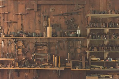 Schuppen, Werkstatt, Abstellraum, Werkzeuge, Garage, Holzplatten, Zimmerei, HD-Hintergrundbild HD wallpaper