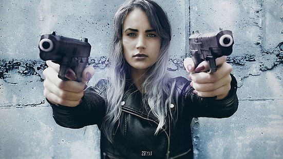 пистолет, оръжие, жени, 500px, Z STYLE Фотография, момичета с пистолети, HD тапет HD wallpaper