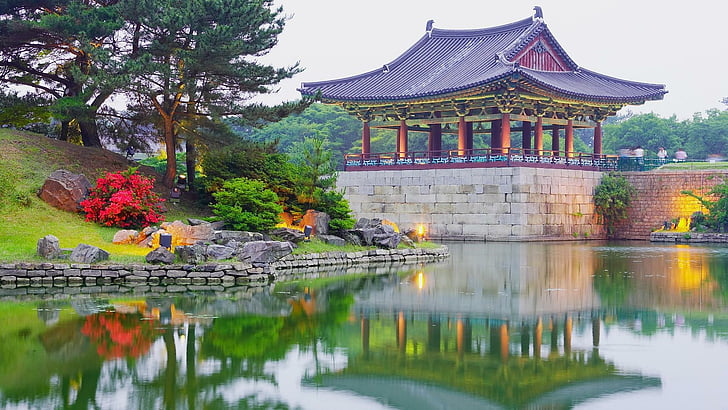 harmony, south korea, lake, water, travel, HD wallpaper