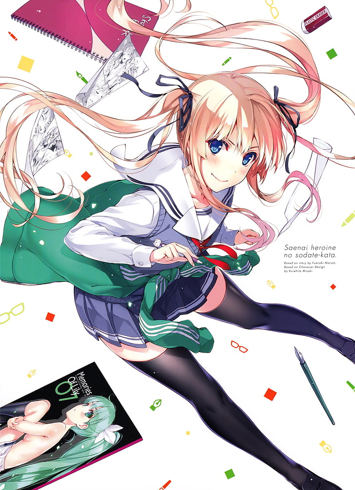 Saenai Heroine no Sodatekata, Anime-Mädchen, Sawamura Eriri Spencer, HD-Hintergrundbild, Handy-Hintergrundbild