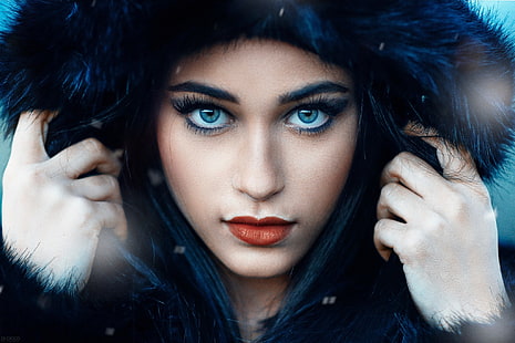 여자, 얼굴, 인물, 파란 눈, Alessandro Di Cicco, HD 배경 화면 HD wallpaper