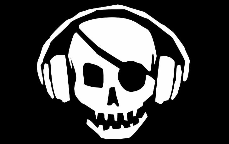 слушалки, слушалки, пират, череп, таг, с, HD тапет