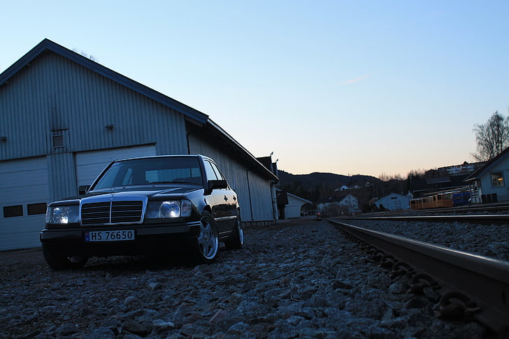 schwarze Limousine, Stance, Mercedes-Benz, Stanceworks, Norwegen, Chrom, Auto, Fahrzeug, HD-Hintergrundbild