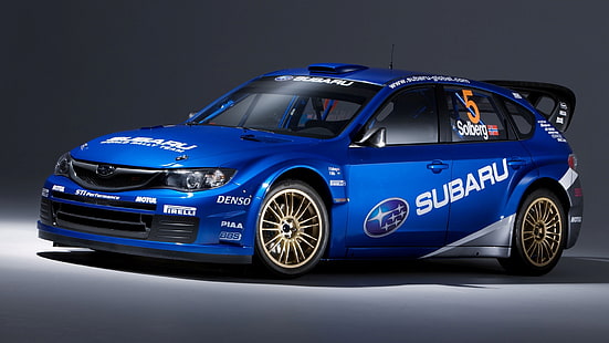 blue Subaru WRX Impreza hatchback, Subaru, Impreza, WRC, Solberg, HD wallpaper HD wallpaper