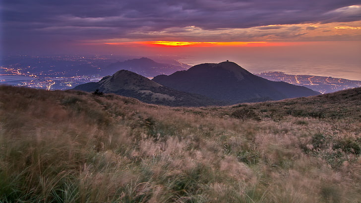 montaña puesta de sol hd, Fondo de pantalla HD