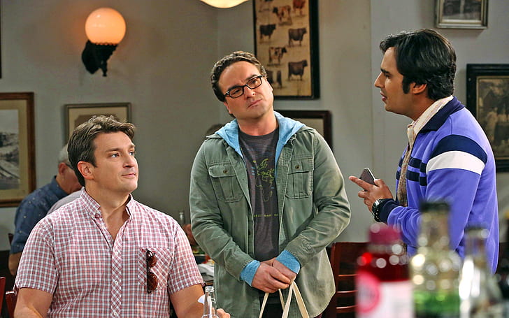 Die Urknalltheorie Leonard, Raj und Nathan, die Urknalltheorie, Sitcom, Schauspieler, lustig, HD-Hintergrundbild