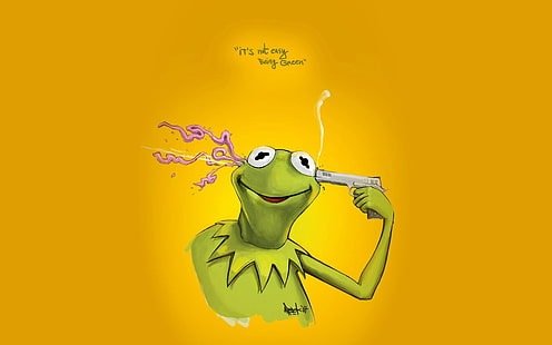 самоубийство сусам улица кермит жабата 1440x900 Animals Frogs HD Art, самоубийство, улица Сезам, HD тапет HD wallpaper