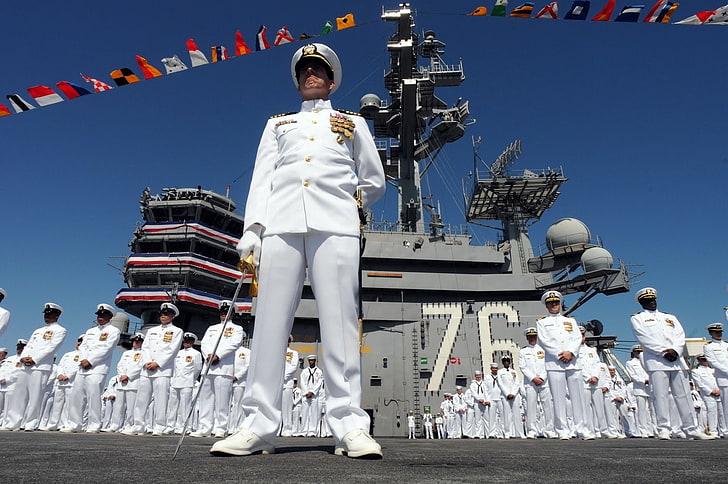 Ceremonia wojskowa, marynarka wojenna, załoga, marynarka wojenna, Tapety HD